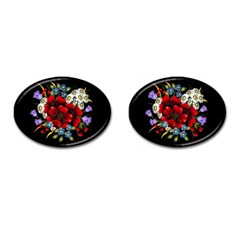 Flower Decoration Bouquet Of Flowers Cufflinks (oval) by Sapixe