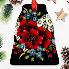 Flower Decoration Bouquet Of Flowers Bell Ornament (two Sides)