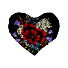 Flower Decoration Bouquet Of Flowers Standard 16  Premium Heart Shape Cushions by Sapixe