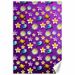 Default Floral Tissue Curtain Canvas 24  X 36  by Sapixe