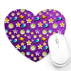 Default Floral Tissue Curtain Heart Mousepads by Sapixe