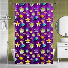 Default Floral Tissue Curtain Shower Curtain 48  X 72  (small)  by Sapixe