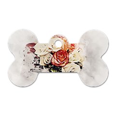 Flowers Background Wallpaper Art Dog Tag Bone (one Side) by Sapixe