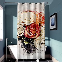 Flowers Background Wallpaper Art Shower Curtain 36  X 72  (stall)  by Sapixe