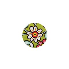 Flowers Fabrics Floral Design 1  Mini Magnets by Sapixe