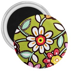 Flowers Fabrics Floral Design 3  Magnets by Sapixe