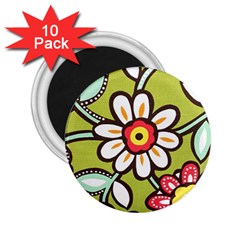 Flowers Fabrics Floral Design 2 25  Magnets (10 Pack)  by Sapixe