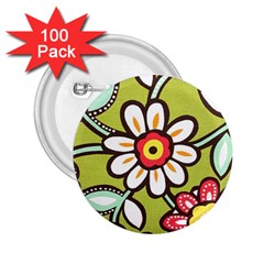 Flowers Fabrics Floral Design 2 25  Buttons (100 Pack)  by Sapixe