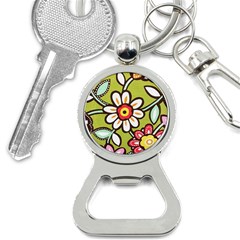 Flowers Fabrics Floral Design Bottle Opener Key Chains by Sapixe