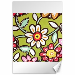 Flowers Fabrics Floral Design Canvas 12  X 18  by Sapixe