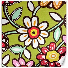 Flowers Fabrics Floral Design Canvas 20  X 20  by Sapixe