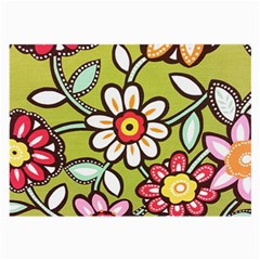 Flowers Fabrics Floral Design Large Glasses Cloth (2-side) by Sapixe