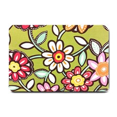 Flowers Fabrics Floral Design Small Doormat  by Sapixe