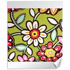 Flowers Fabrics Floral Design Canvas 11  X 14  by Sapixe