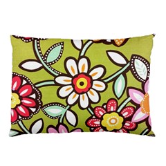 Flowers Fabrics Floral Design Pillow Case by Sapixe