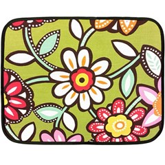 Flowers Fabrics Floral Design Fleece Blanket (mini) by Sapixe