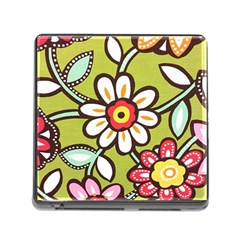 Flowers Fabrics Floral Design Memory Card Reader (square 5 Slot) by Sapixe