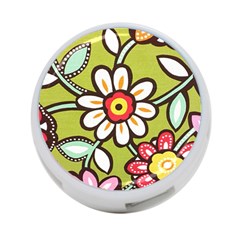 Flowers Fabrics Floral Design 4-port Usb Hub (two Sides) by Sapixe