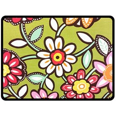 Flowers Fabrics Floral Design Fleece Blanket (large)  by Sapixe