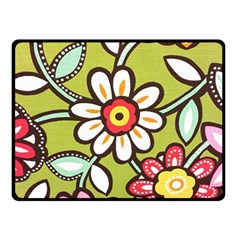 Flowers Fabrics Floral Design Fleece Blanket (small) by Sapixe