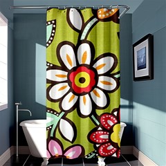 Flowers Fabrics Floral Design Shower Curtain 36  X 72  (stall)  by Sapixe