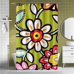 Flowers Fabrics Floral Design Shower Curtain 48  X 72  (small)  by Sapixe