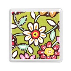 Flowers Fabrics Floral Design Memory Card Reader (square) by Sapixe