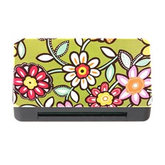 Flowers Fabrics Floral Design Memory Card Reader With Cf by Sapixe