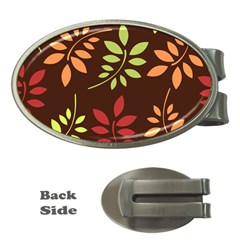 Leaves Foliage Pattern Design Money Clips (oval)  by Sapixe