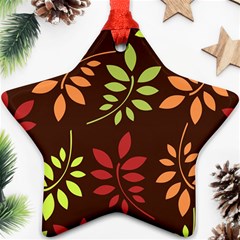 Leaves Foliage Pattern Design Star Ornament (two Sides) by Sapixe