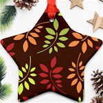 Leaves Foliage Pattern Design Star Ornament (Two Sides) Front