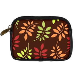 Leaves Foliage Pattern Design Digital Camera Leather Case by Sapixe