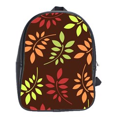 Leaves Foliage Pattern Design School Bag (large) by Sapixe