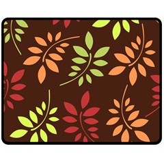 Leaves Foliage Pattern Design Double Sided Fleece Blanket (medium)  by Sapixe