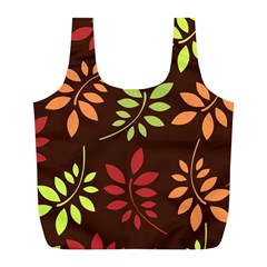 Leaves Foliage Pattern Design Full Print Recycle Bag (l) by Sapixe