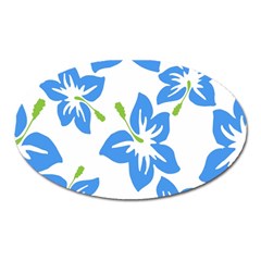 Hibiscus Wallpaper Flowers Floral Oval Magnet by Sapixe