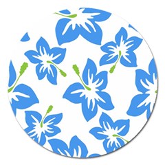 Hibiscus Wallpaper Flowers Floral Magnet 5  (round) by Sapixe