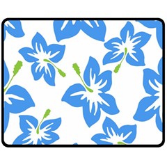 Hibiscus Wallpaper Flowers Floral Fleece Blanket (medium)  by Sapixe