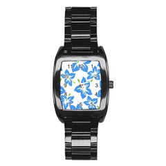 Hibiscus Wallpaper Flowers Floral Stainless Steel Barrel Watch by Sapixe