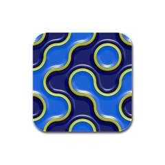 Pattern Curve Design Seamless Rubber Square Coaster (4 Pack)  by Sapixe