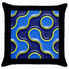 Pattern Curve Design Seamless Throw Pillow Case (black) by Sapixe