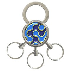 Pattern Curve Design Seamless 3-ring Key Chains by Sapixe