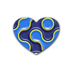 Pattern Curve Design Seamless Rubber Coaster (heart)  by Sapixe