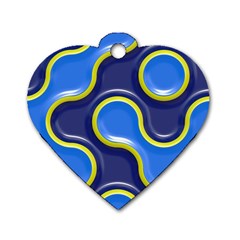 Pattern Curve Design Seamless Dog Tag Heart (one Side) by Sapixe