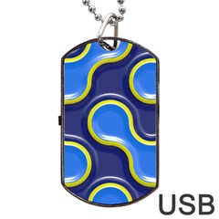 Pattern Curve Design Seamless Dog Tag Usb Flash (two Sides) by Sapixe