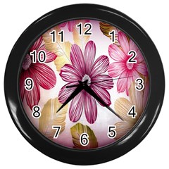 Print Fabric Pattern Texture Wall Clock (black) by Sapixe