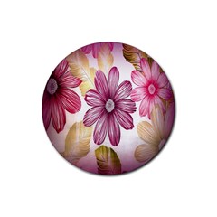 Print Fabric Pattern Texture Rubber Coaster (round)  by Sapixe