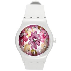 Print Fabric Pattern Texture Round Plastic Sport Watch (m) by Sapixe