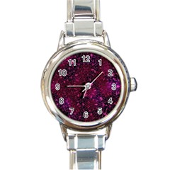 Retro Flower Pattern Design Batik Round Italian Charm Watch by Sapixe