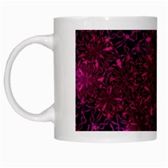 Retro Flower Pattern Design Batik White Mugs by Sapixe